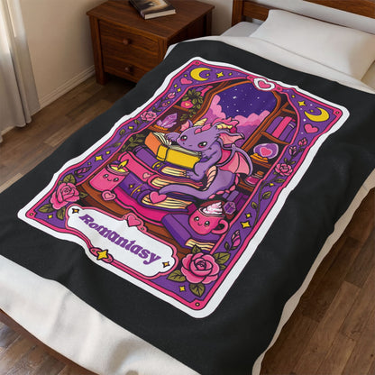 The Romantasy Book Dragon Bookish Tarot card Plush Blanket