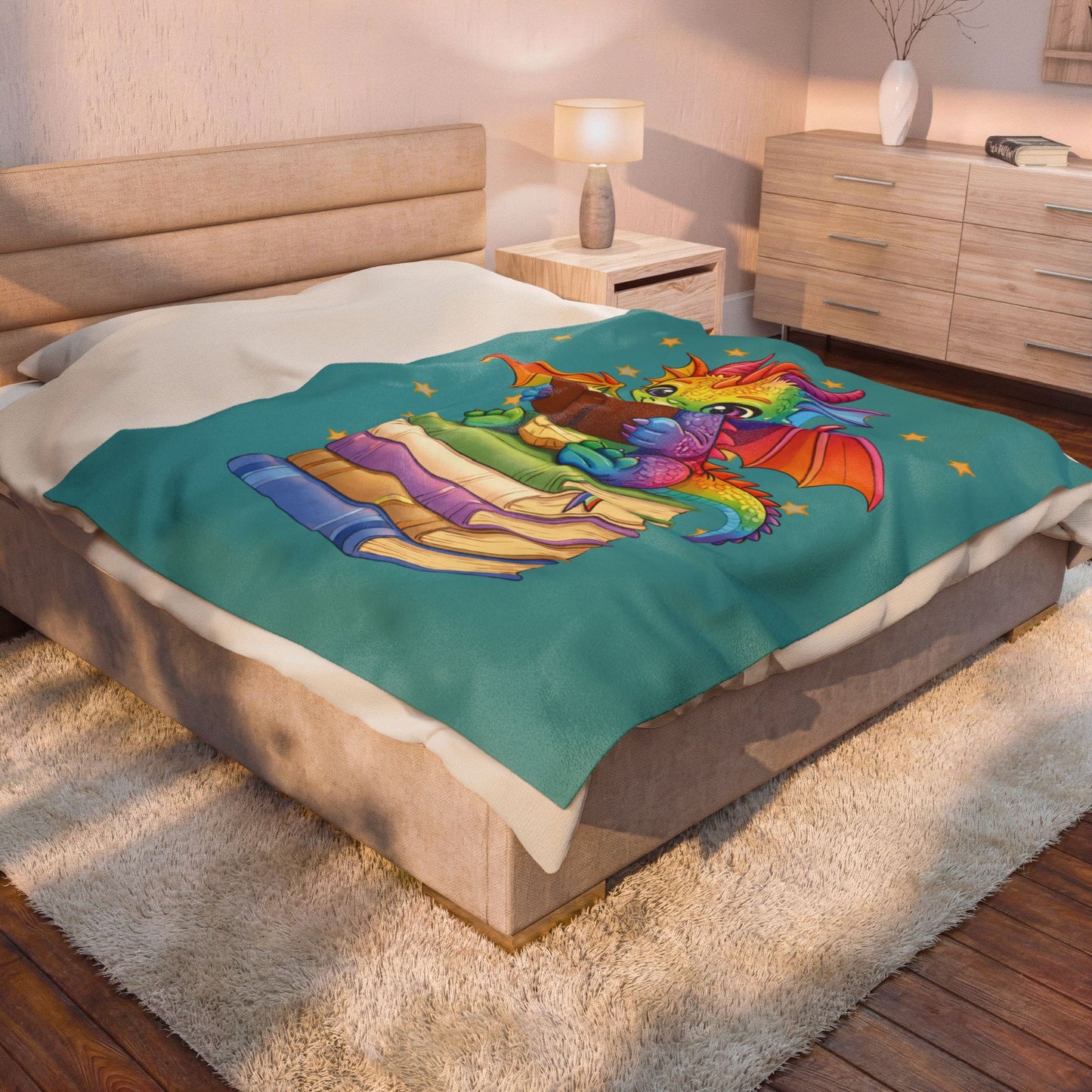 Plush Blanket of Book Dragon Jellybean