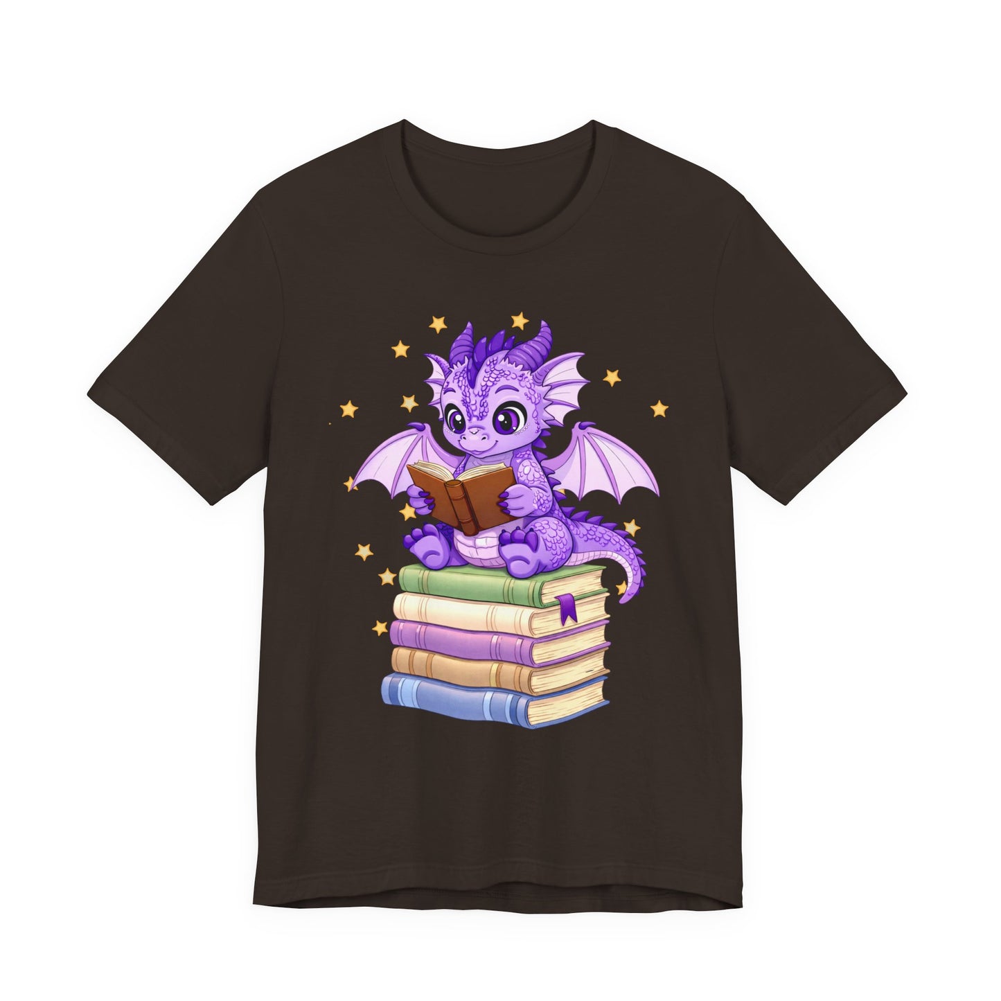 Fate Book Dragon Sitting on Books Graphic Tee