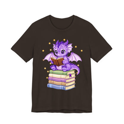 Fate Book Dragon Sitting on Books Graphic Tee