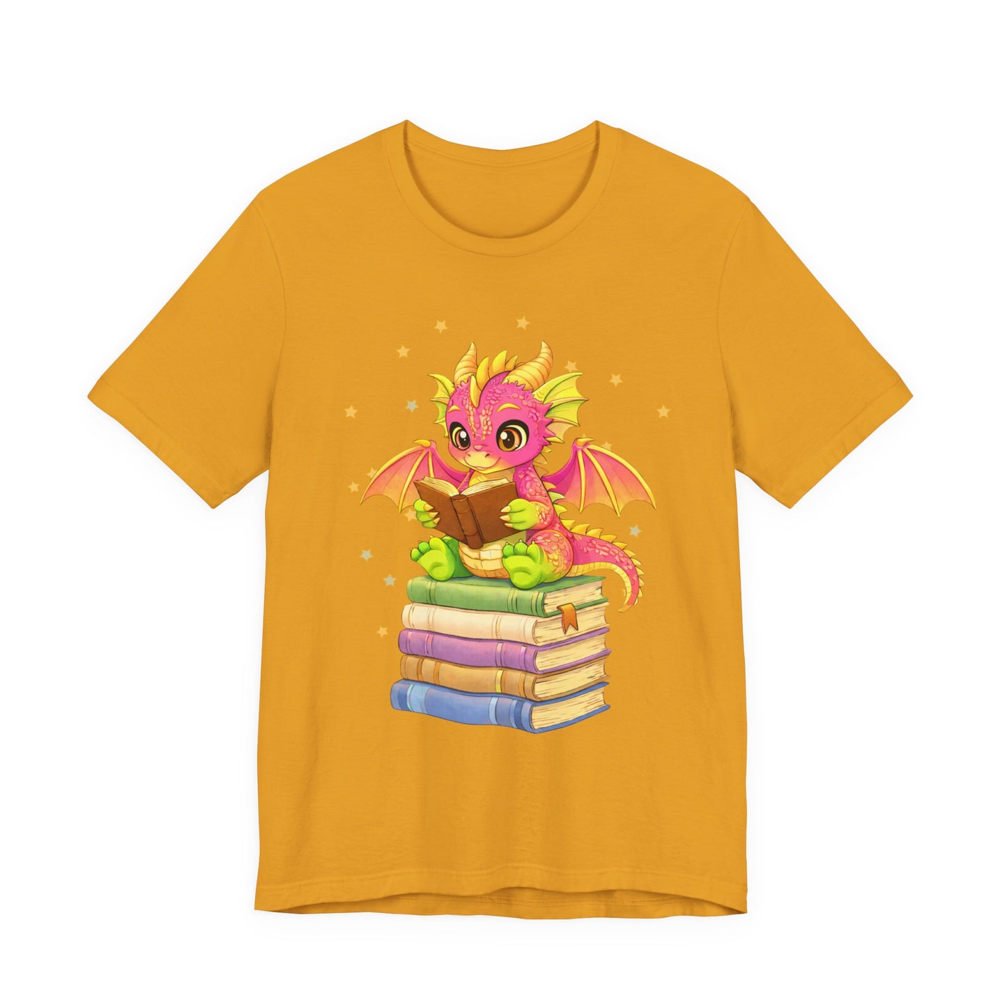 Dragon Rider Book Dragon Sitting on Books Graphic Tee