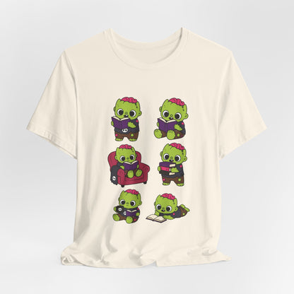 Cute Reading Zombie Tee — Cartoon Zombie Reading Books for book lovers