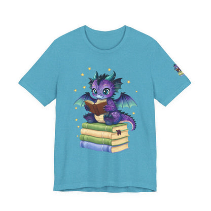 Baddie Book Dragon Sitting on Books Graphic Tee