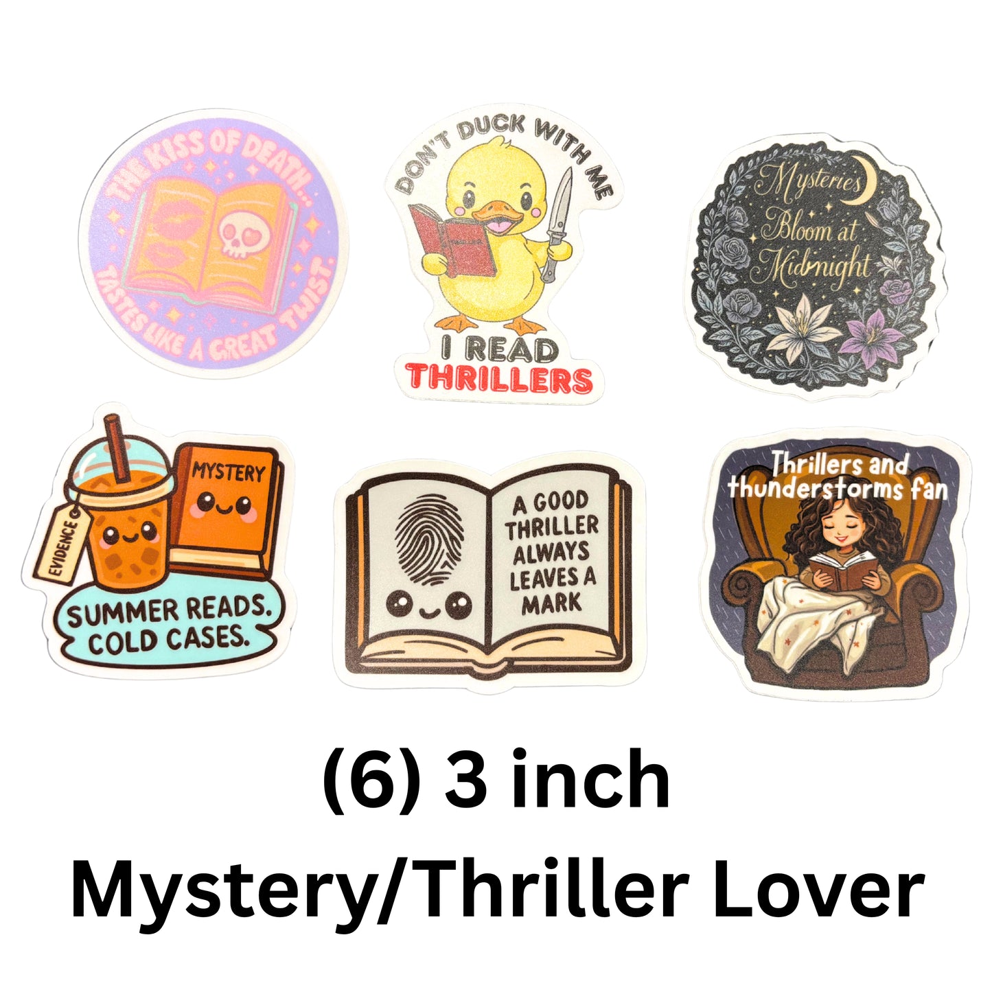 Bookish Vinyl Stickers – 3 Inch Waterproof Decals for Readers, Romantasy Fans, and Book Lovers | Bundle & Individual Options