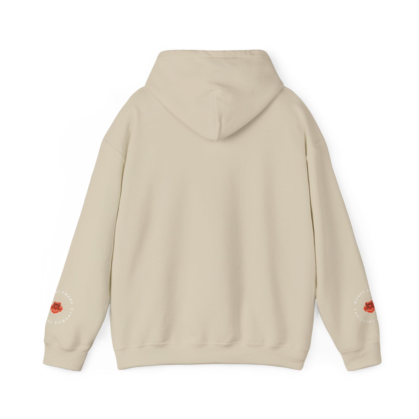 Wendy Owens Books Rose Emblem Hoodie — "Thrilling Romance" Graphic Pullover