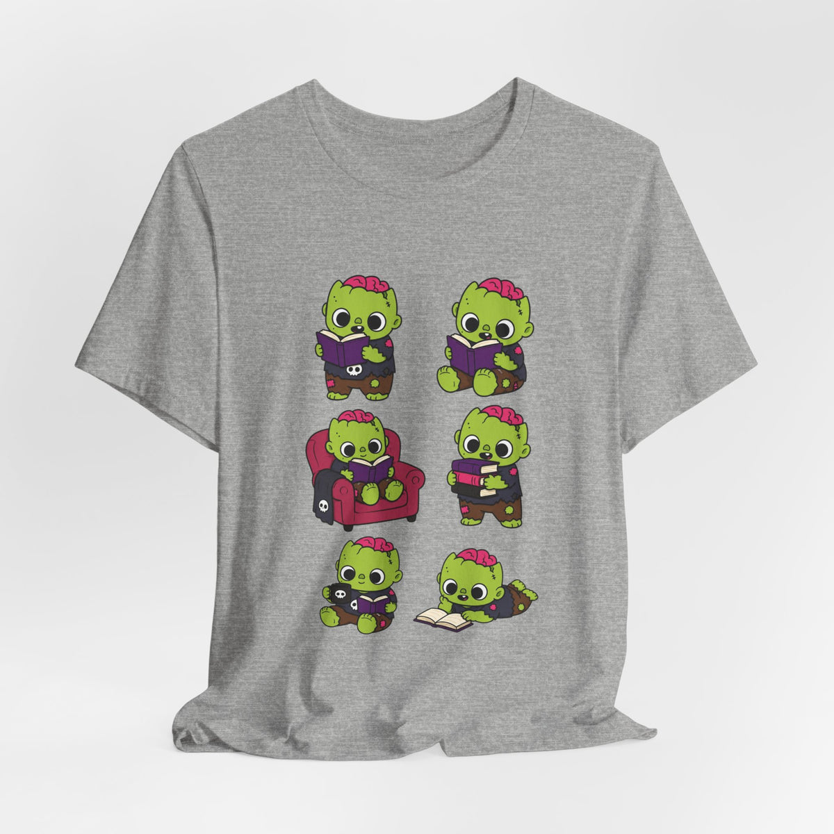 Cute Reading Zombie Tee — Cartoon Zombie Reading Books for book lovers
