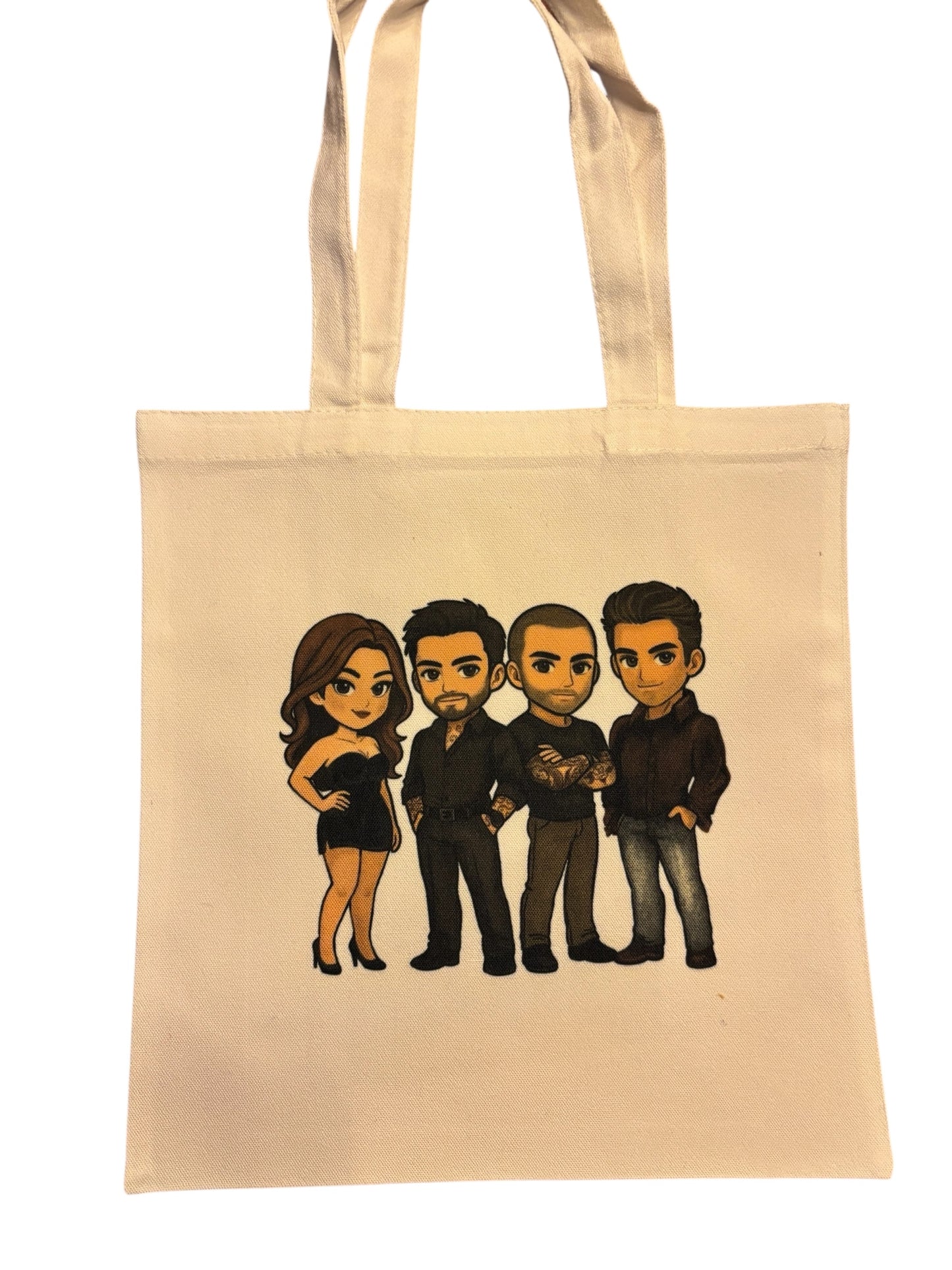 Small canvas Tote featuring double sided original print of a Wendy Owens Design