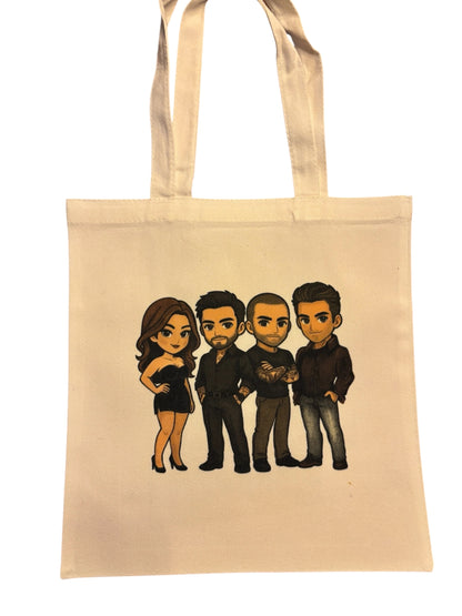 Small canvas Tote featuring double sided original print of a Wendy Owens Design