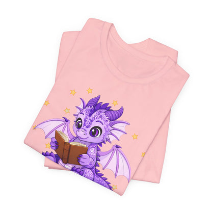 Fate Book Dragon Sitting on Books Graphic Tee