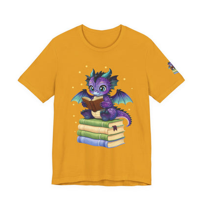 Baddie Book Dragon Sitting on Books Graphic Tee