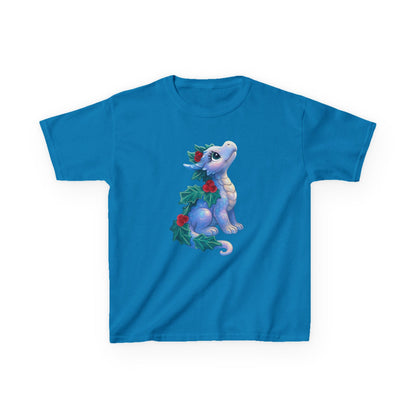 Kids Holiday Dragon Tee — Cute Festive Baby Dragon with Holly