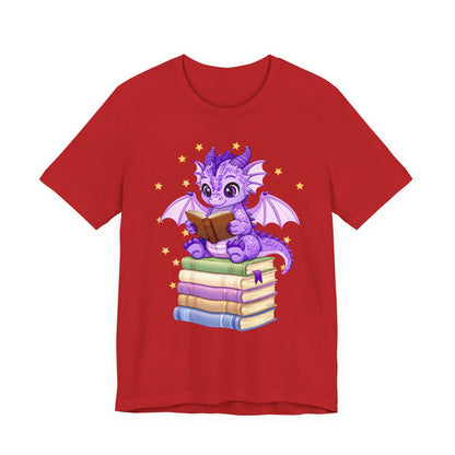 Fate Book Dragon Sitting on Books Graphic Tee