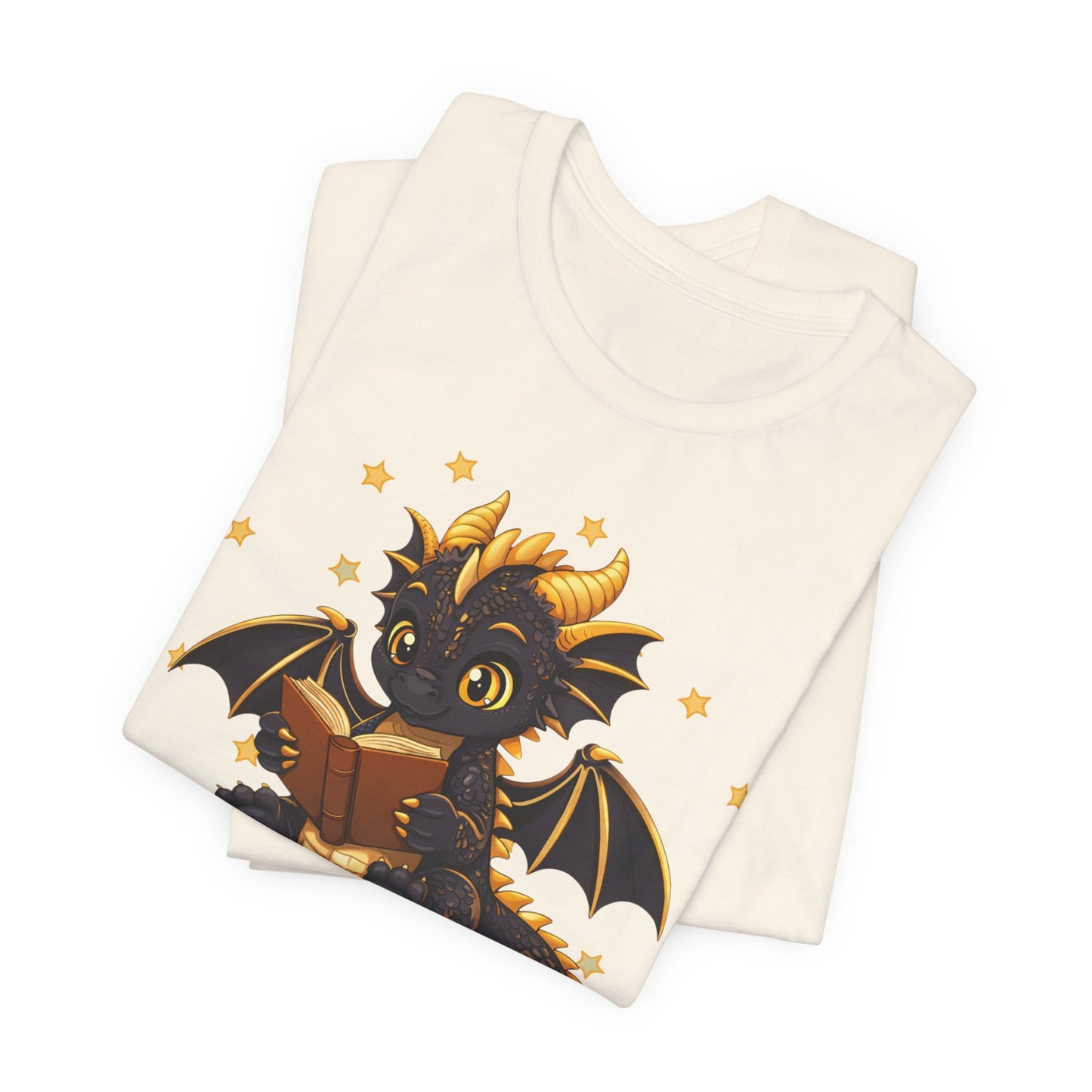 Dragon Rider Book Dragon Sitting on Books Graphic Tee