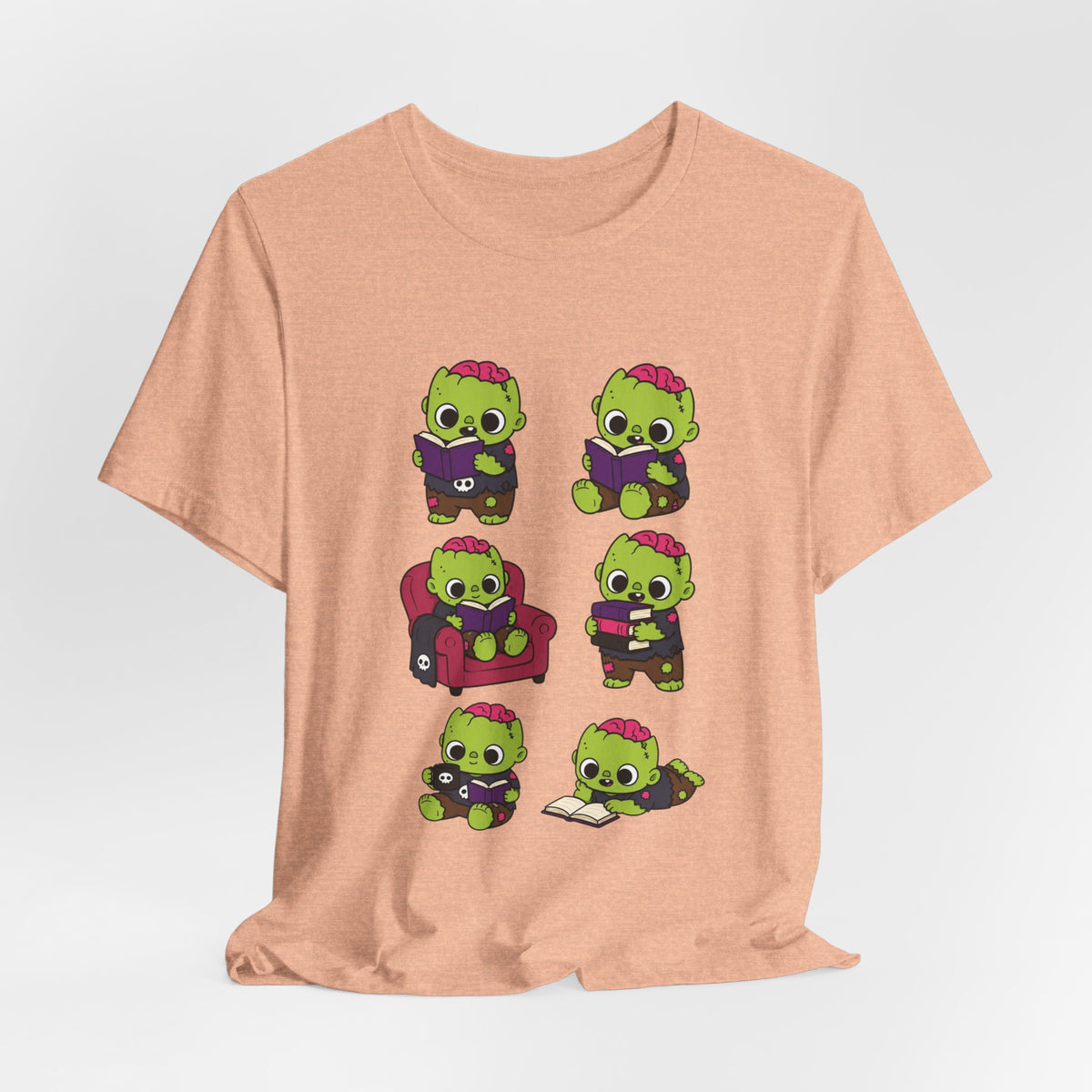 Cute Reading Zombie Tee — Cartoon Zombie Reading Books for book lovers