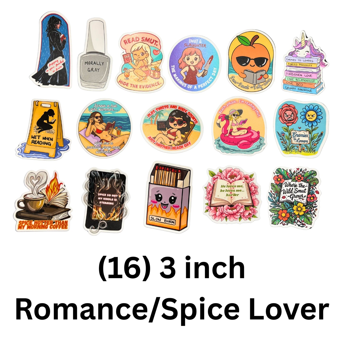 Bookish Vinyl Stickers – 3 Inch Waterproof Decals for Readers, Romantasy Fans, and Book Lovers | Bundle & Individual Options