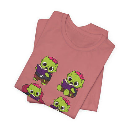 Cute Reading Zombie Tee — Cartoon Zombie Reading Books for book lovers