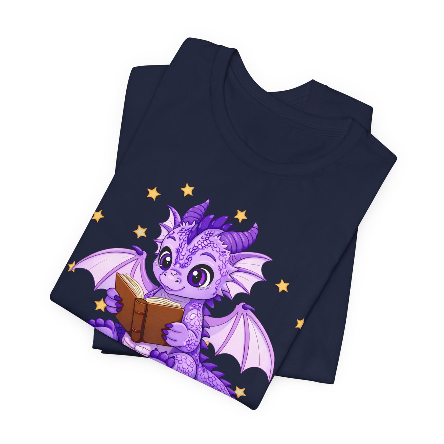 Fate Book Dragon Sitting on Books Graphic Tee