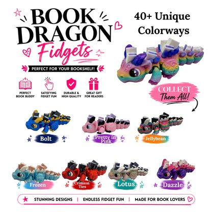 Book Dragons Articulated 3D Printed Fidgets