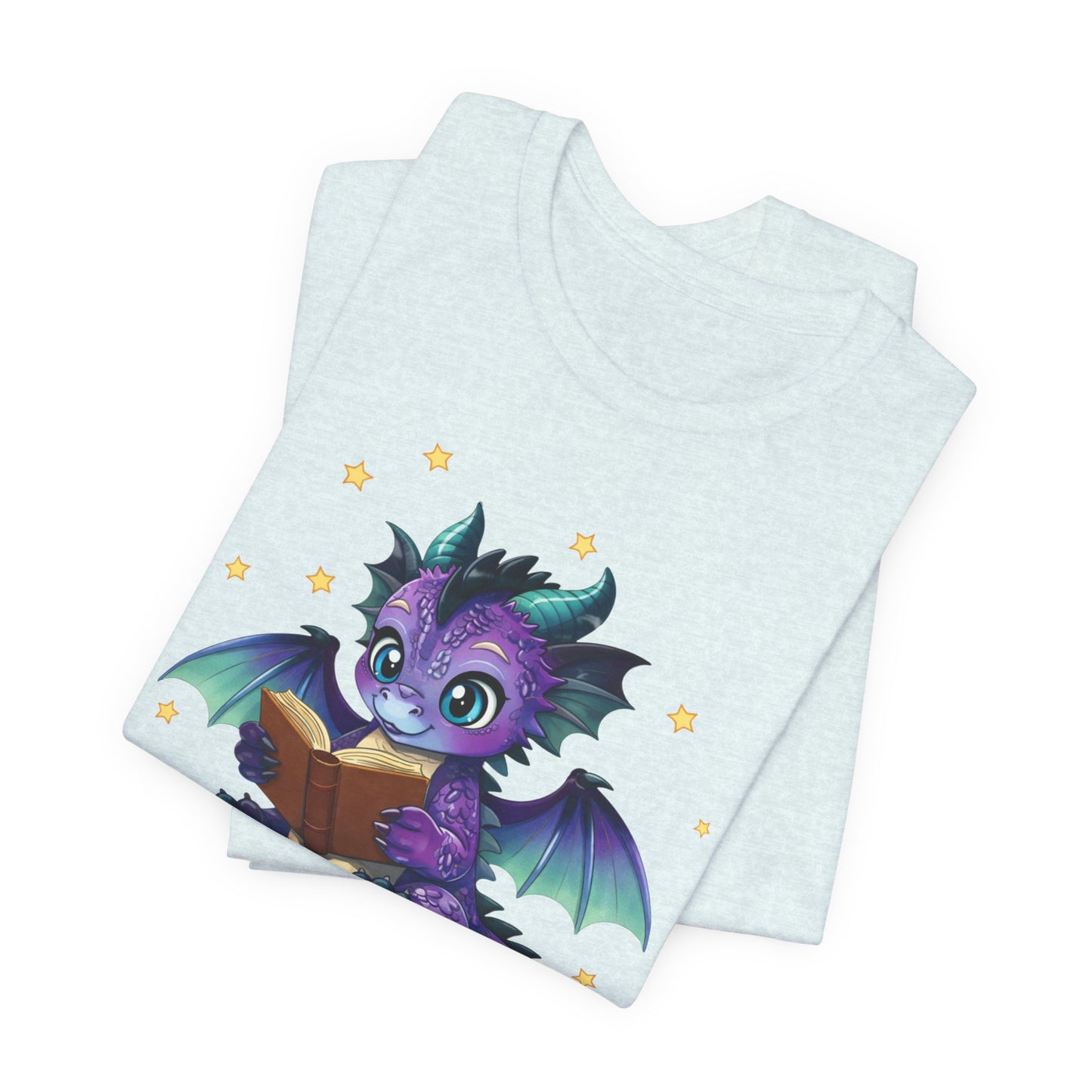 Baddie Book Dragon Sitting on Books Graphic Tee
