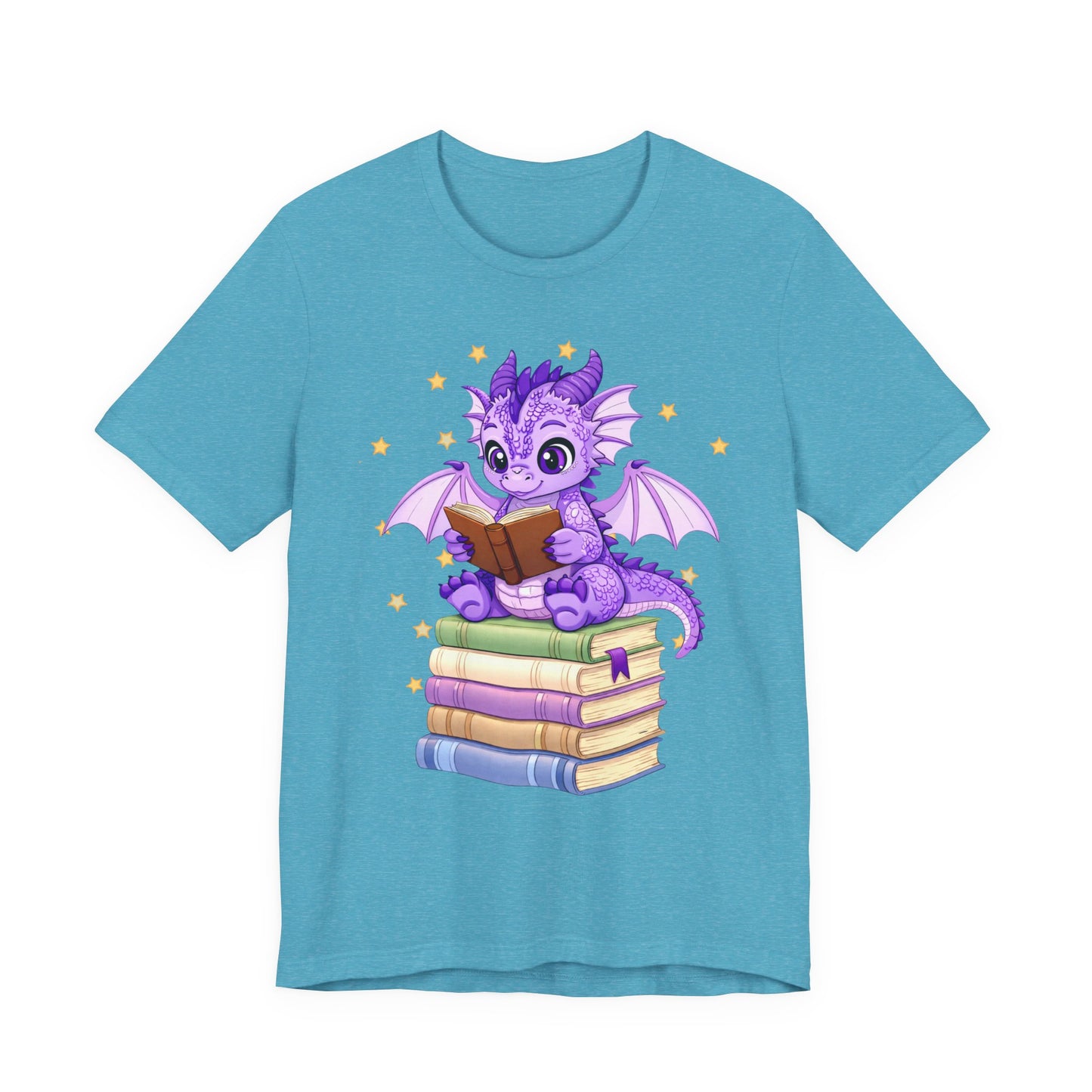 Fate Book Dragon Sitting on Books Graphic Tee