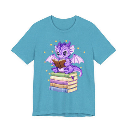 Fate Book Dragon Sitting on Books Graphic Tee