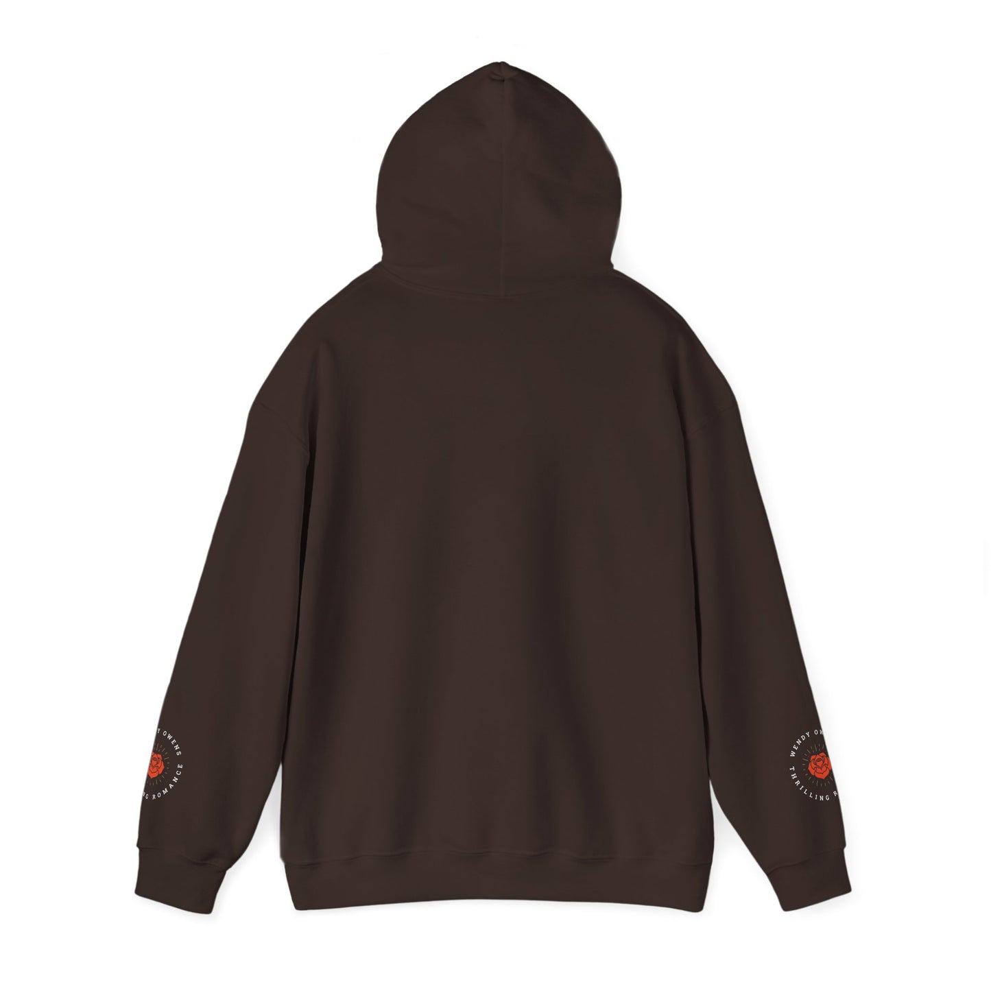 Wendy Owens Books Rose Emblem Hoodie — "Thrilling Romance" Graphic Pullover