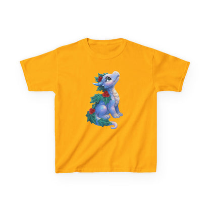 Kids Holiday Dragon Tee — Cute Festive Baby Dragon with Holly