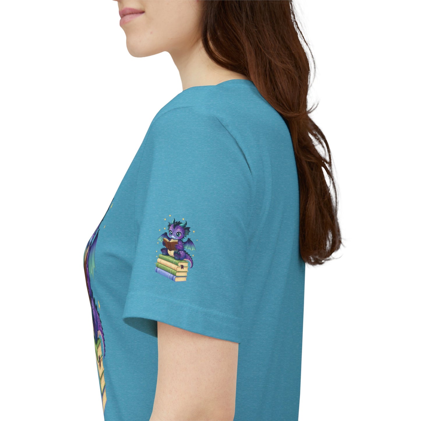 Baddie Book Dragon Sitting on Books Graphic Tee