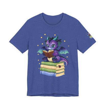 Baddie Book Dragon Sitting on Books Graphic Tee