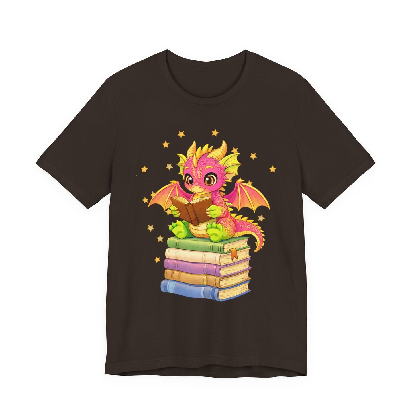 Dragon Rider Book Dragon Sitting on Books Graphic Tee