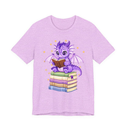 Fate Book Dragon Sitting on Books Graphic Tee