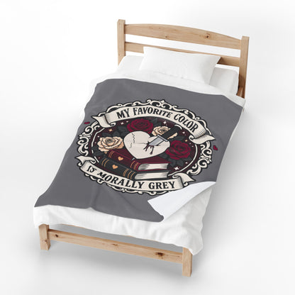 Velveteen Plush Blanket Morally Grey Blanket