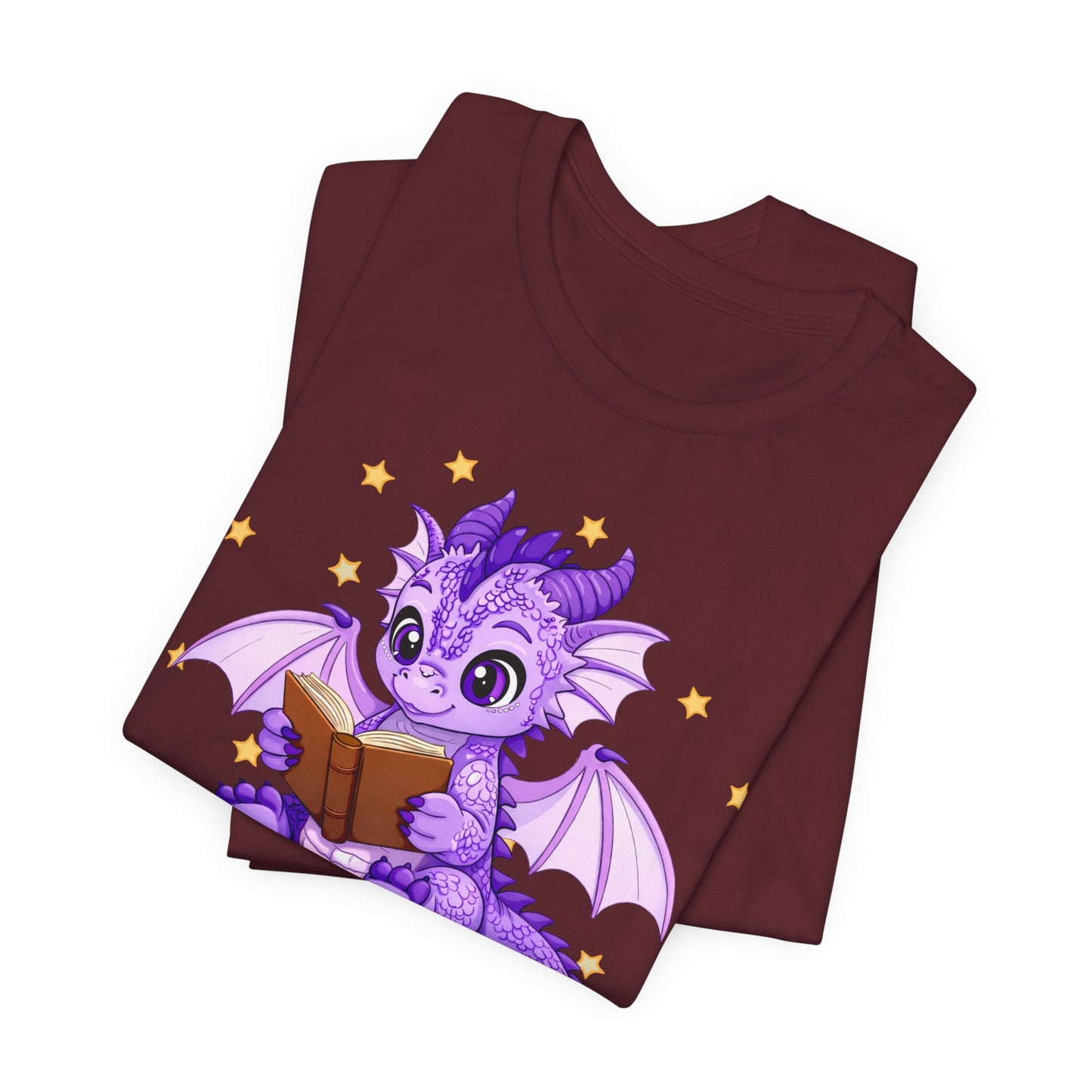 Fate Book Dragon Sitting on Books Graphic Tee