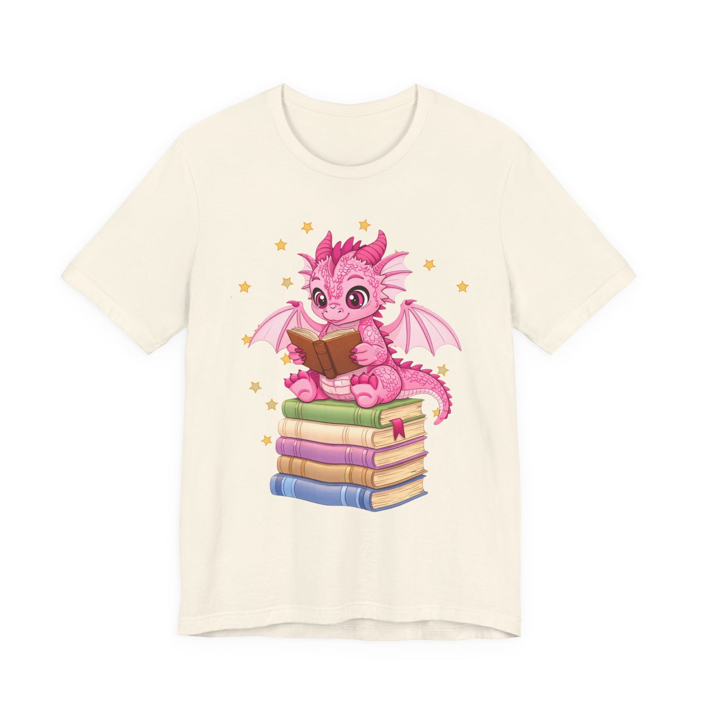 Love Book Dragon Sitting on Books Graphic Tee