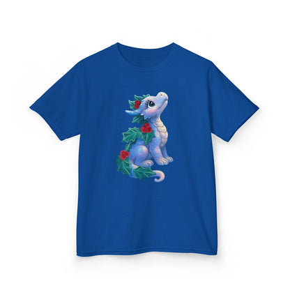 Kids Holiday Dragon Tee — Cute Festive Baby Dragon with Holly