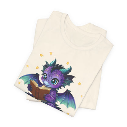 Baddie Book Dragon Sitting on Books Graphic Tee