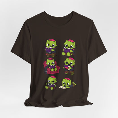 Cute Reading Zombie Tee — Cartoon Zombie Reading Books for book lovers