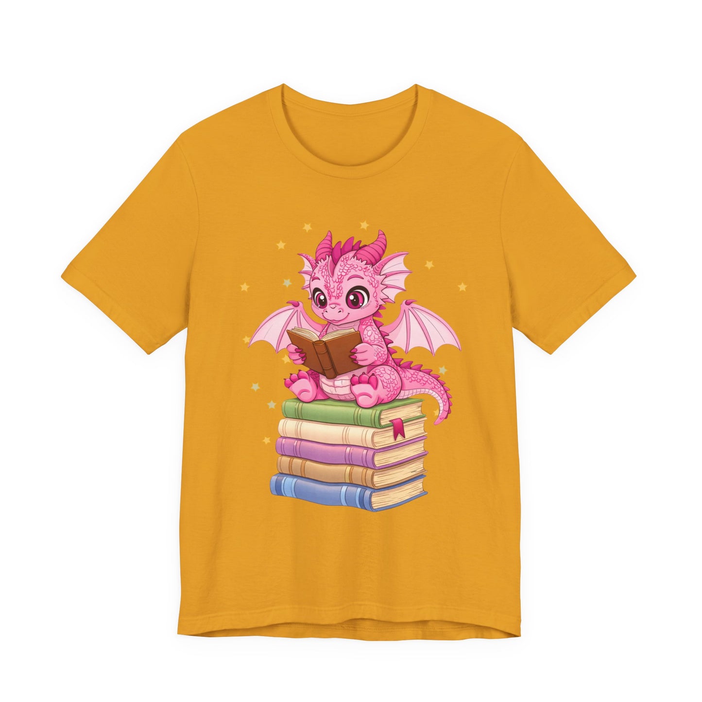 Love Book Dragon Sitting on Books Graphic Tee