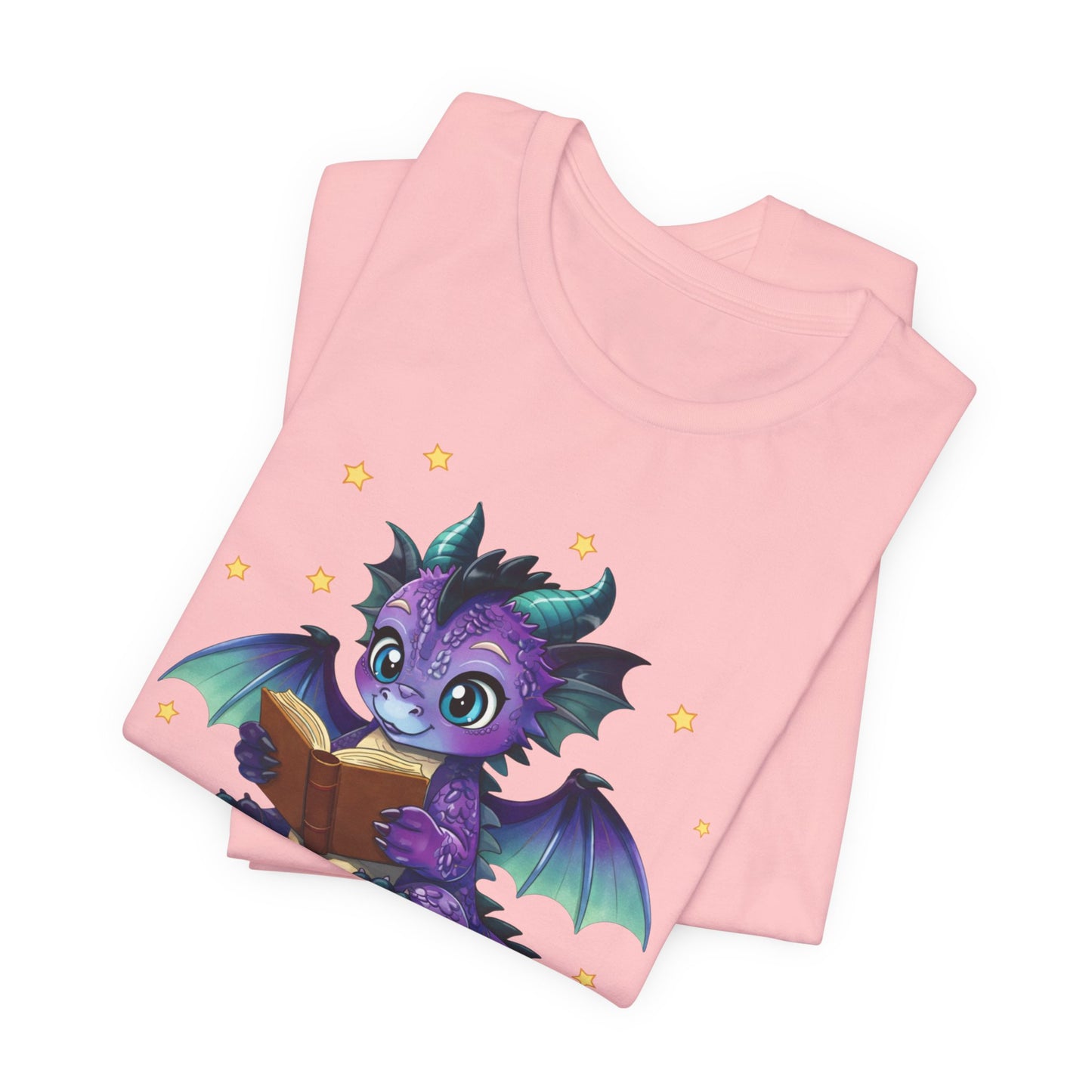 Baddie Book Dragon Sitting on Books Graphic Tee
