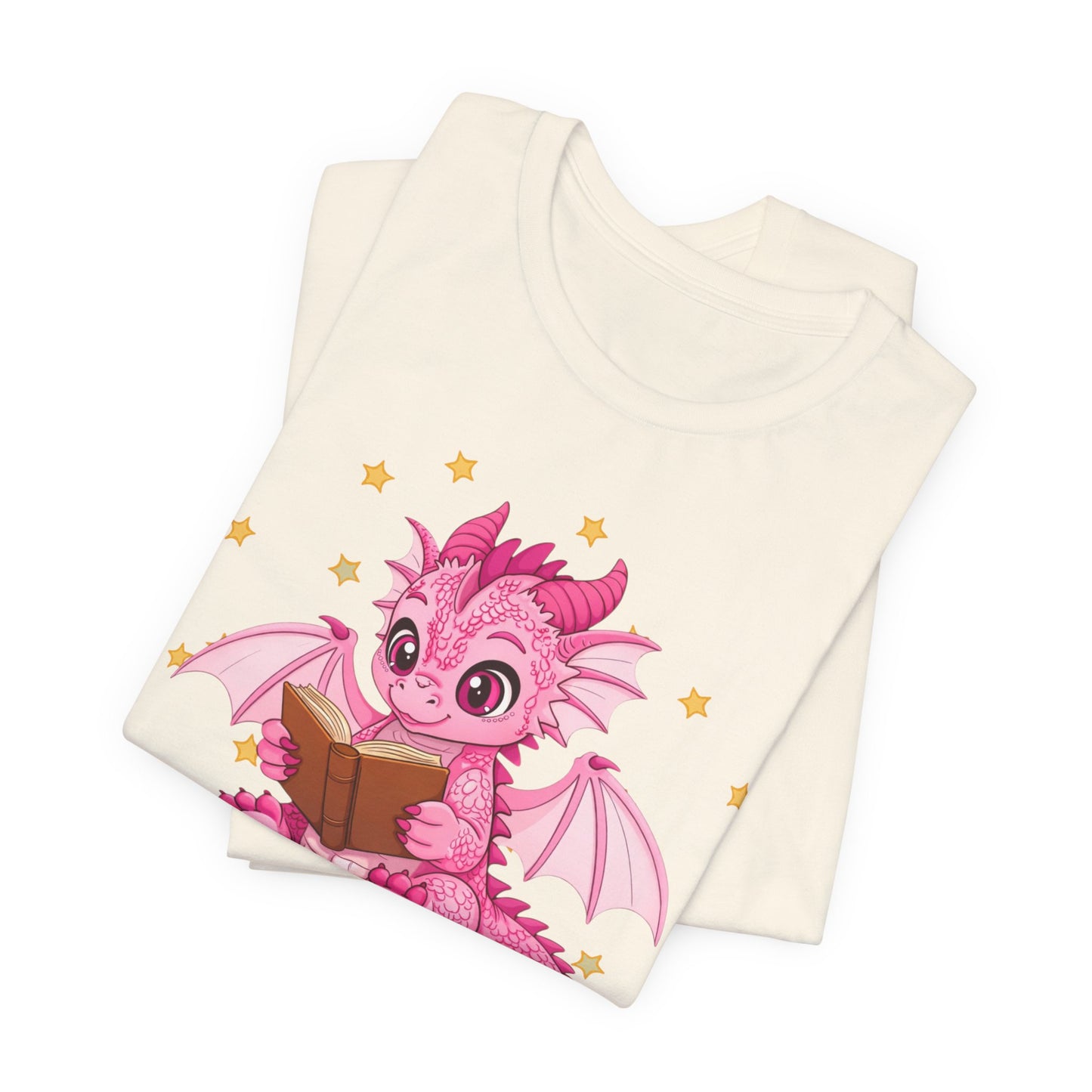 Love Book Dragon Sitting on Books Graphic Tee