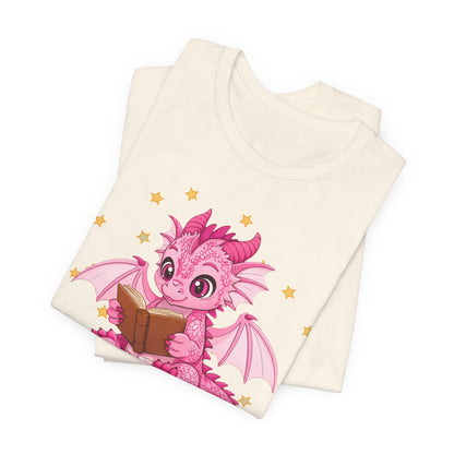 Love Book Dragon Sitting on Books Graphic Tee