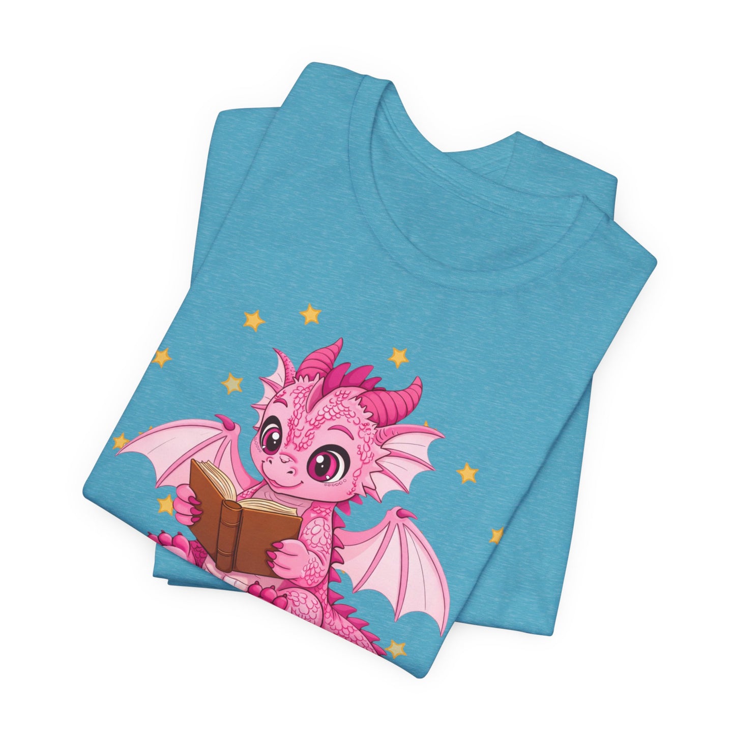 Love Book Dragon Sitting on Books Graphic Tee