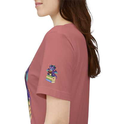 Baddie Book Dragon Sitting on Books Graphic Tee