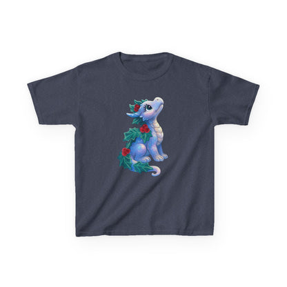 Kids Holiday Dragon Tee — Cute Festive Baby Dragon with Holly