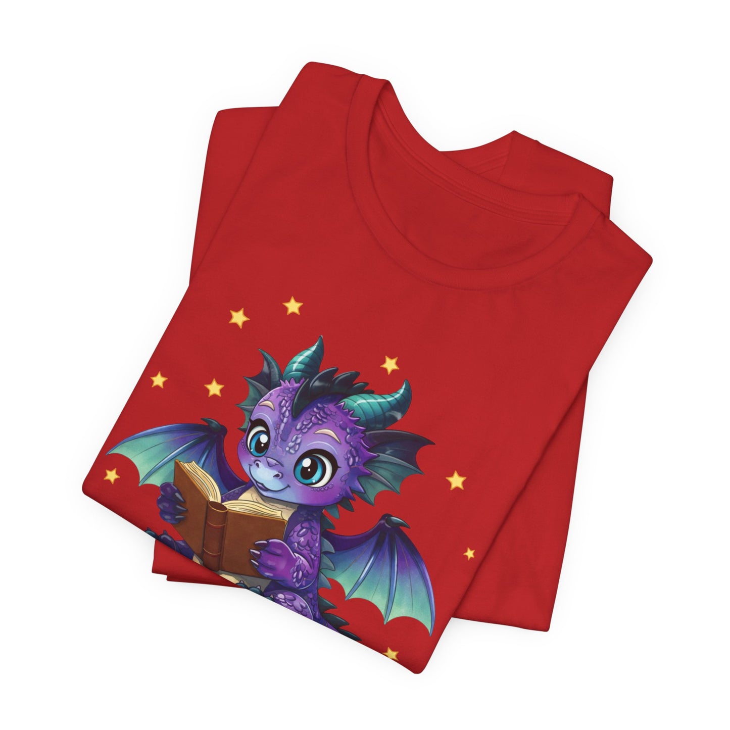 Baddie Book Dragon Sitting on Books Graphic Tee