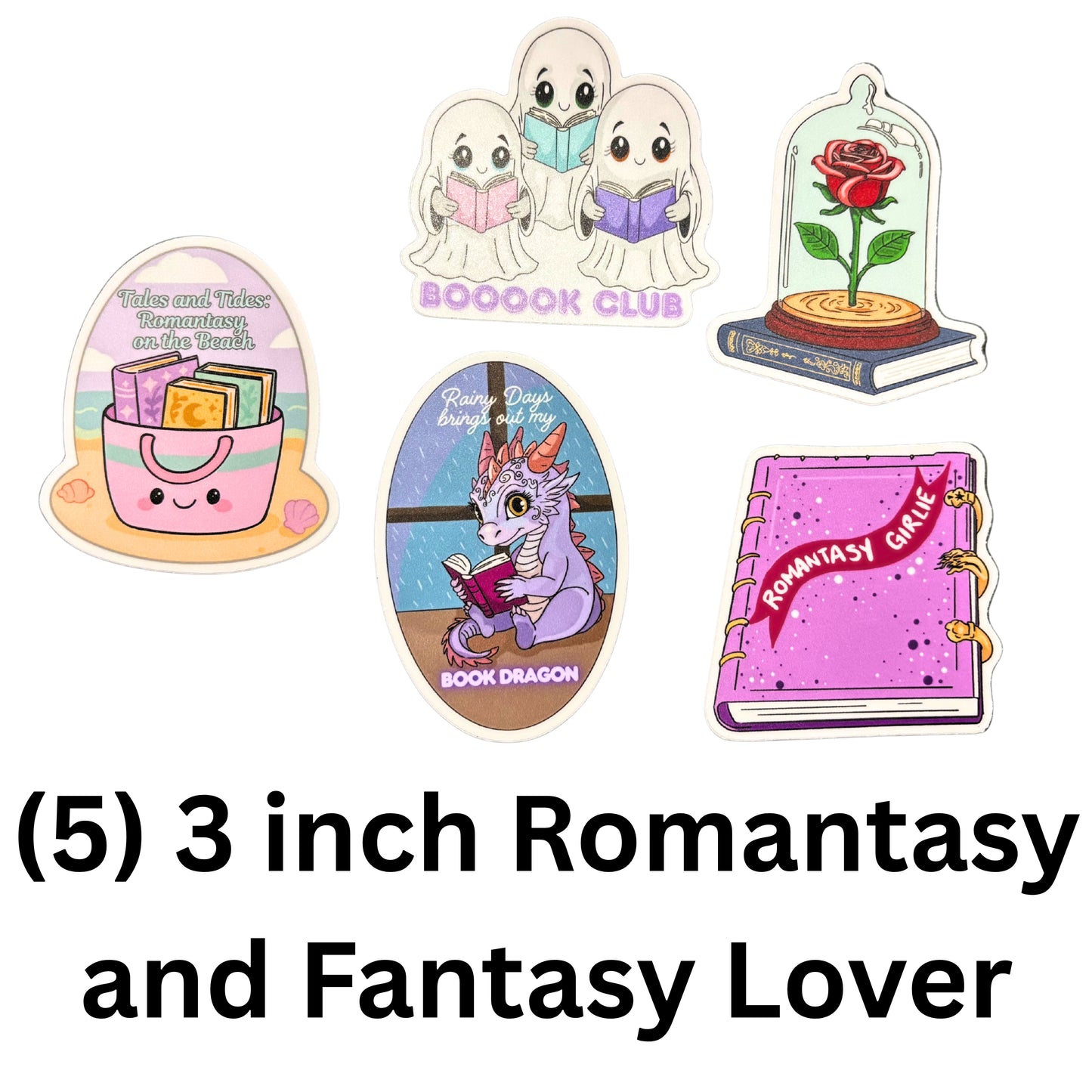 Bookish Vinyl Stickers – 3 Inch Waterproof Decals for Readers, Romantasy Fans, and Book Lovers | Bundle & Individual Options