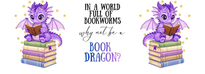Book Dragon 12oz Stainless Steel Tumbler
