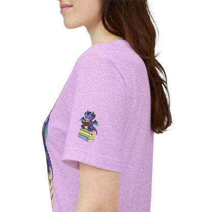 Baddie Book Dragon Sitting on Books Graphic Tee