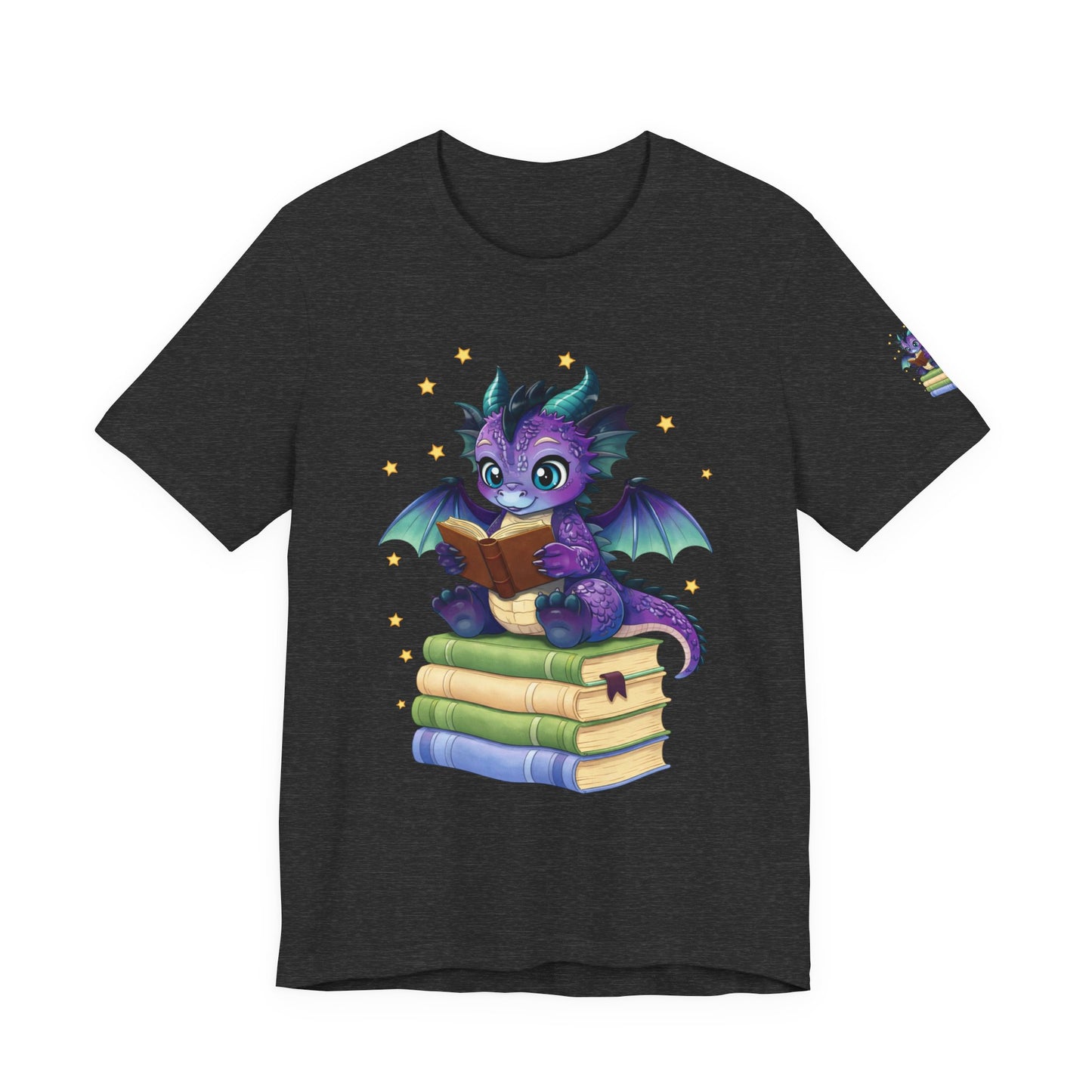 Baddie Book Dragon Sitting on Books Graphic Tee