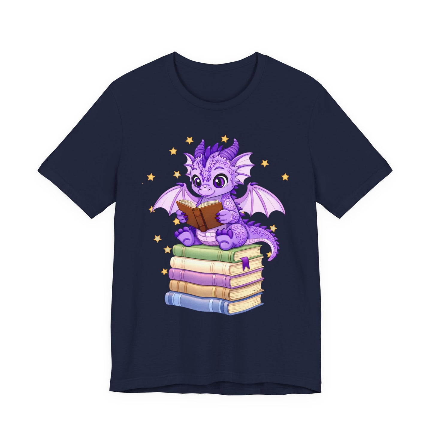 Fate Book Dragon Sitting on Books Graphic Tee